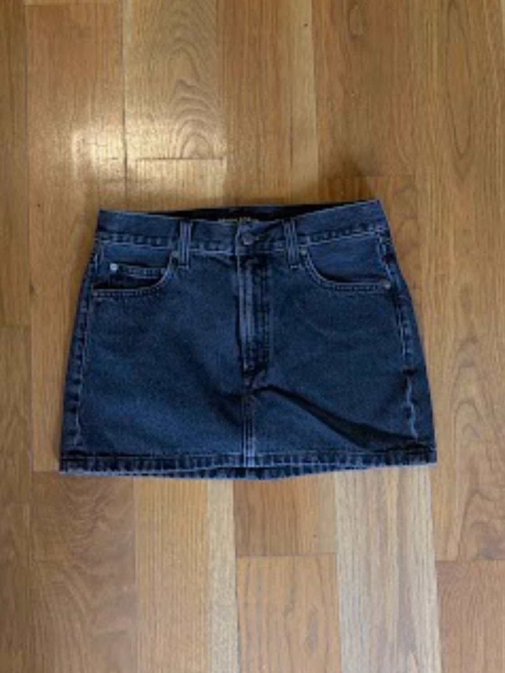 Aritzia Black Denim Mini Skirt
